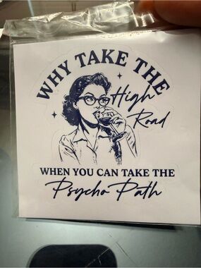 Vinyl Sticker "Why Take the High Road" in Navy